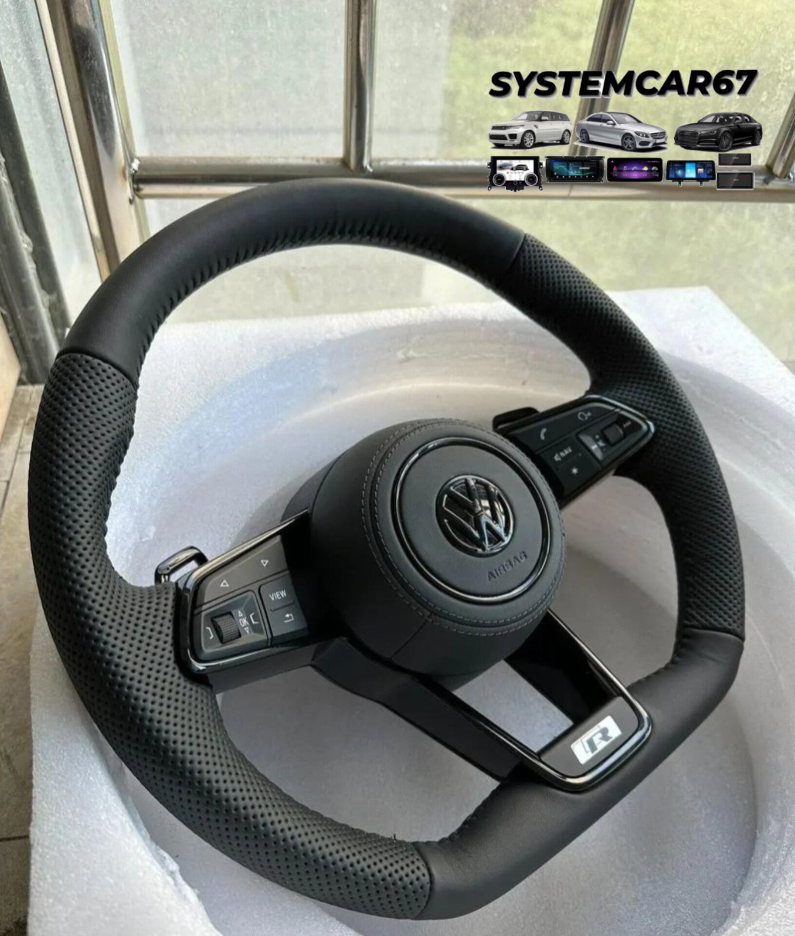 Systemcar67™Volant Carbone led pour Golf 7 Polo 5 Polo 6 Tiguan Touareg t-roc Golf 8 sirocco Volkswagen