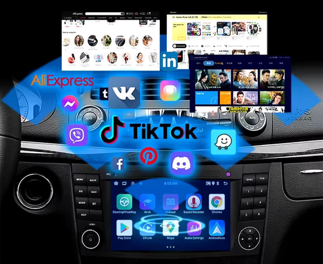 Systemcar67™Carplay Mercedes avec boîtier Fibre classe E W211 E200 E220 E300