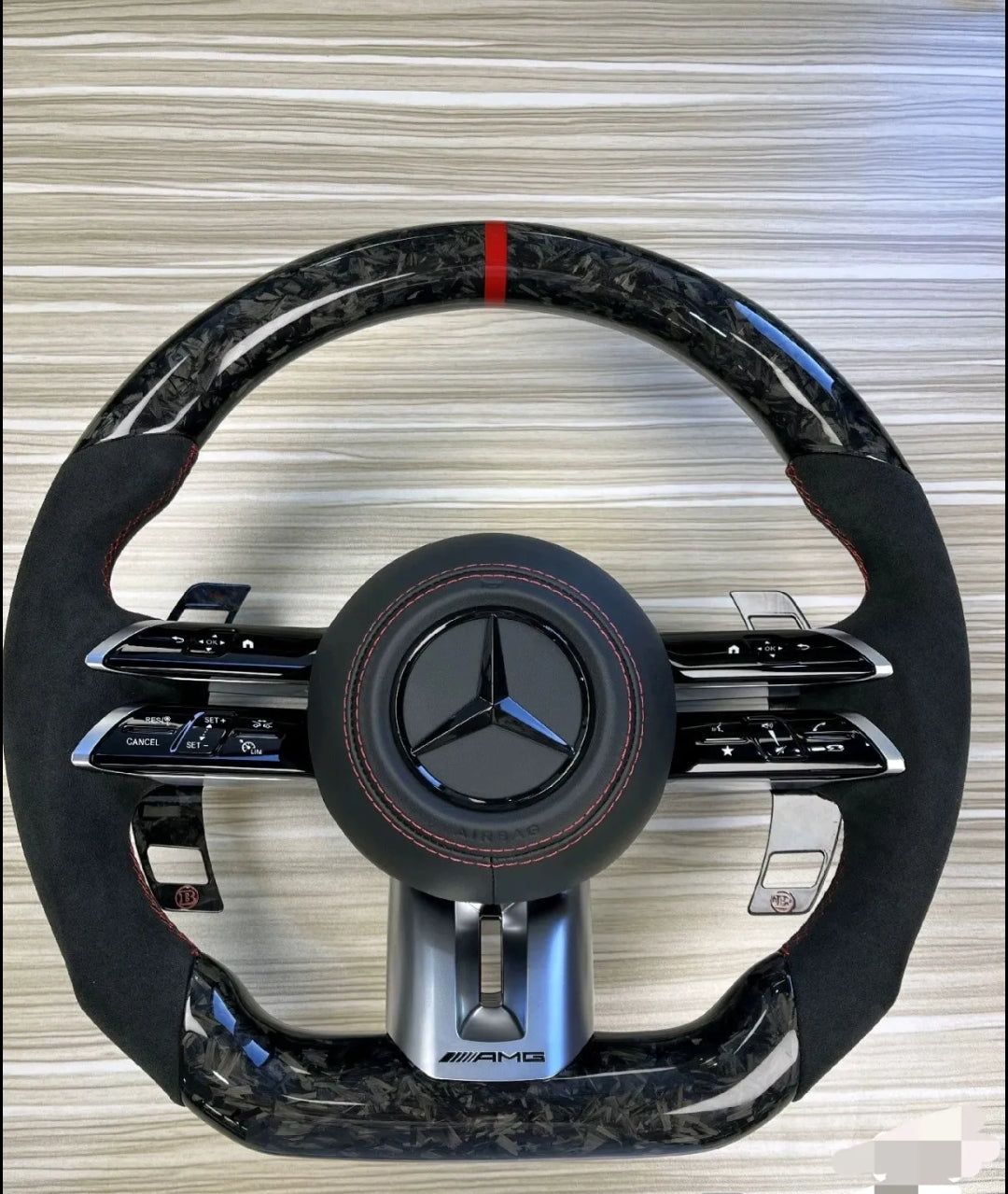 Systemcar67™Volant Mercedes-benz Carbone AMG C63 W205 W204 Amg A45 W176 GLE W253 avec Pallet airbag