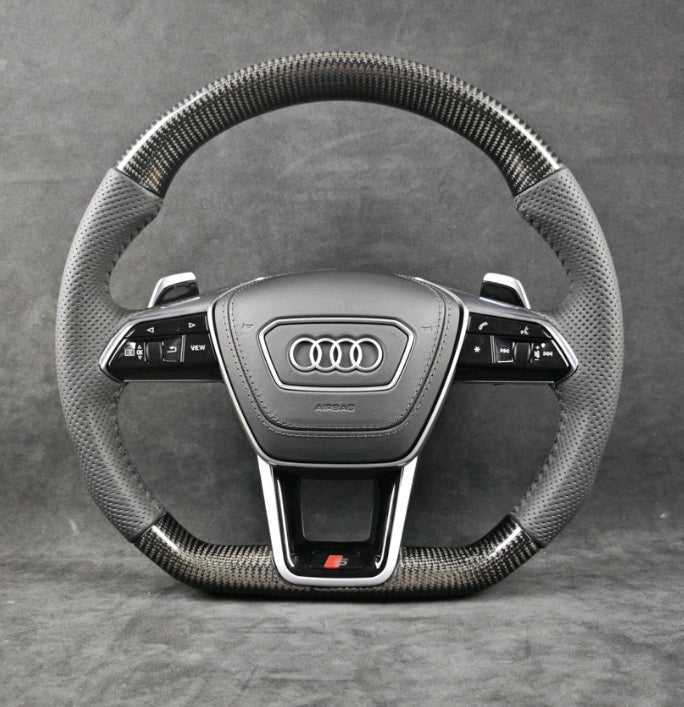 Systemcar67™ Volant Sport Audi Rs4 Rs7 avec palette Carbone A3 A4 A5 A6 A7 S3 S4 S5 S6 S7 Q2 Q3 2013-2022 Chauffant