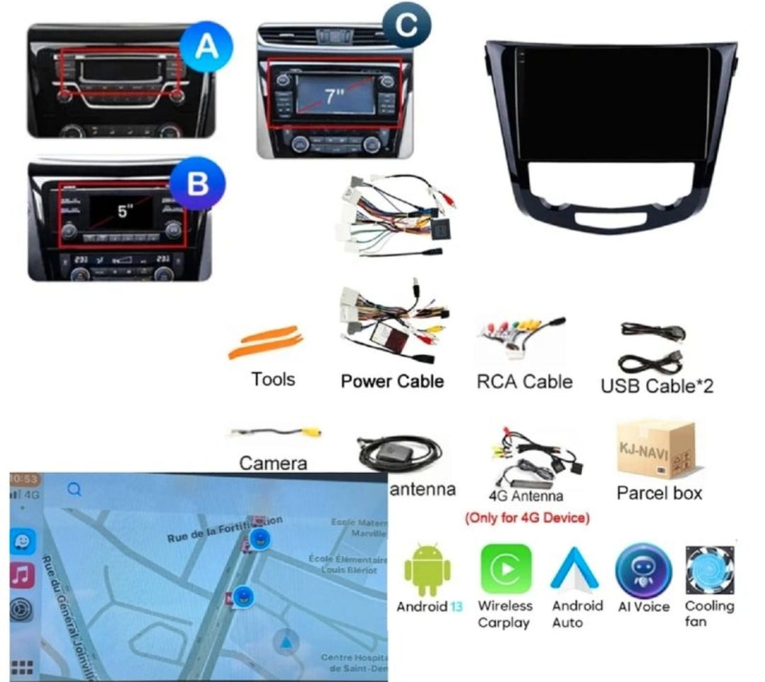 Systemcar67™Carplay Nissan Qashqai (2012 – 2017) & xtrail