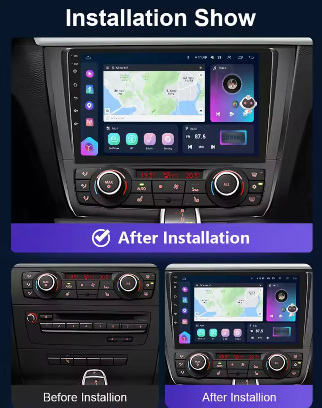 Systemcar67™ Carplay tactile Bmw Serie 1 2008-2012 2G32