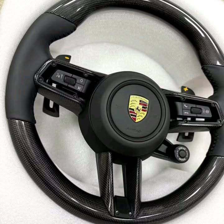 Systemcar67™Volant en fibre de carbone avec transmission pour Porsche 911 Cayenne 958 Panamera 971 Cayman Taycan Macan