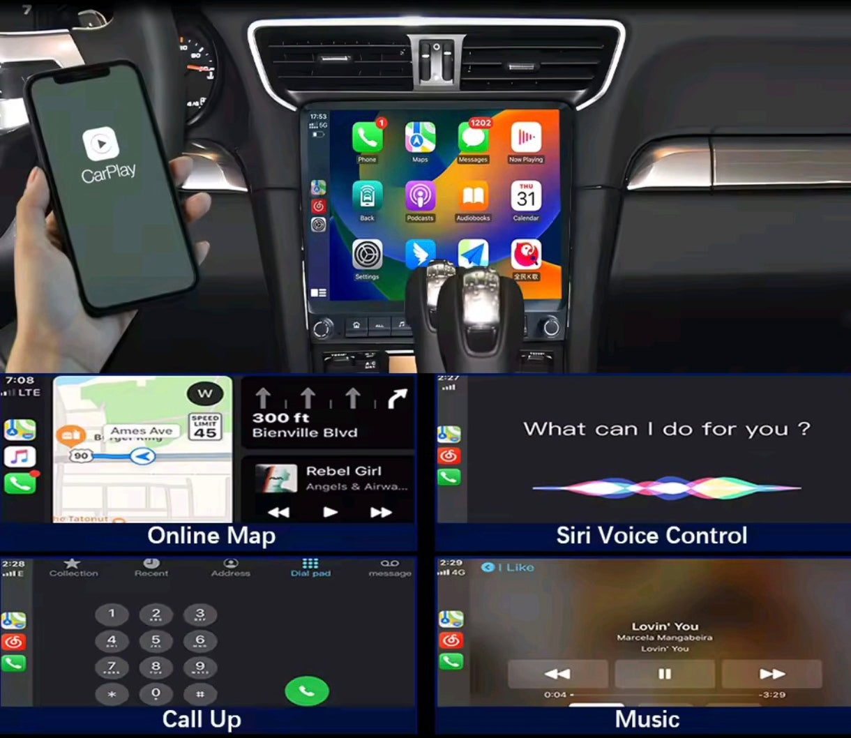 Systemcar67™ Carplay Porshe 991 Cayman Carplay sans fil 4G64 Garantie 2 ans
