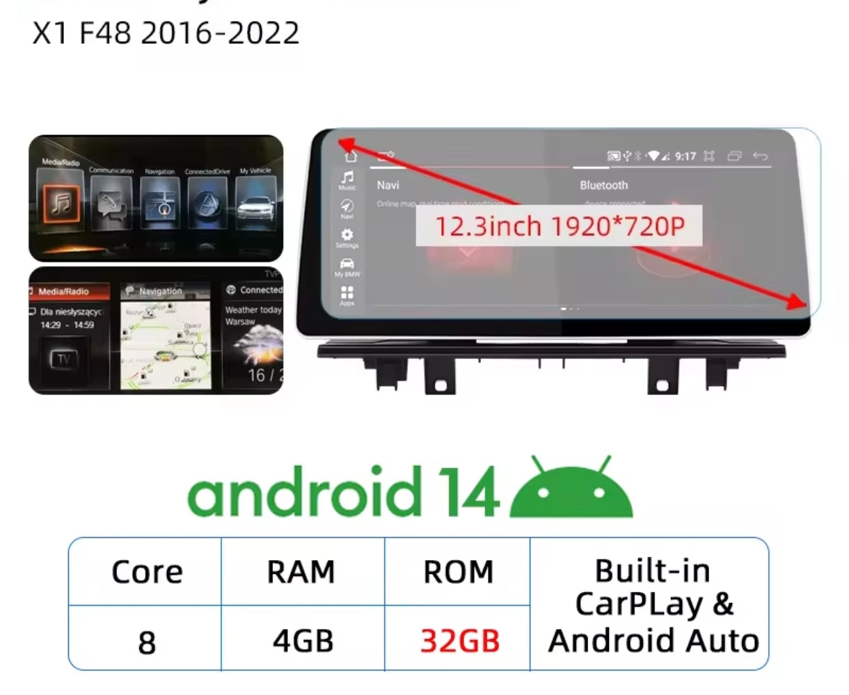 Systemcar67™ Bmw X1 F48 Carplay sans fil 4G64 Garantie 2 ans Evo