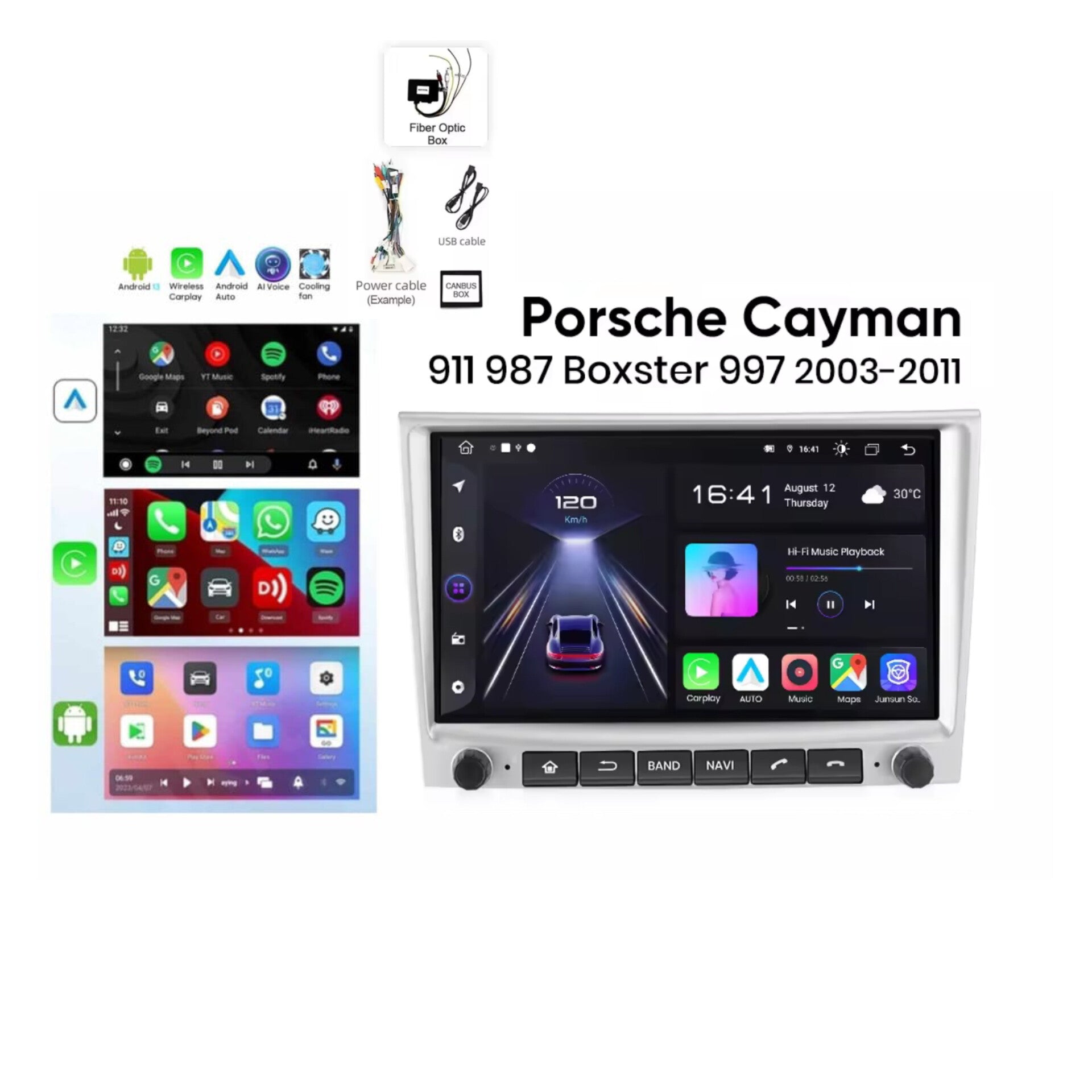 Systemcar67™ Carplay Porshe Boxster 991, 997 987 Cayman Carplay sans fil