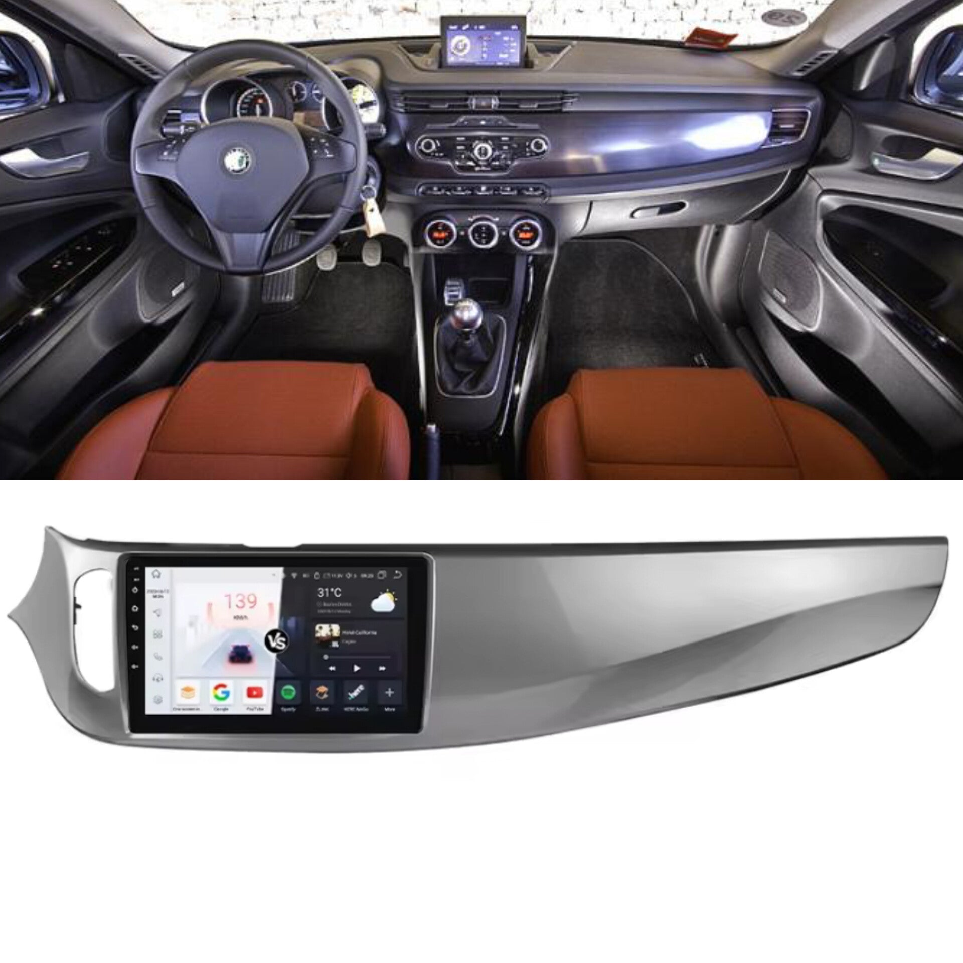 Systemcar67™ Carplay Alfa romeo giulietta Android 13 play store Youtube Netflix