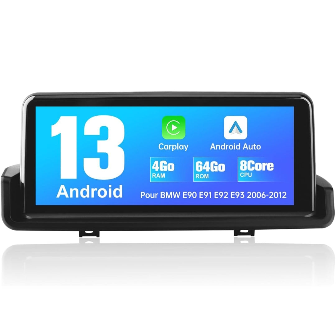 Systemcar67™Android 13 [4 Go + 64 Go] Autoradio pour BMW E90 E91 E92 E93 d'origine sans écran avec écran Tactile de 10.25 Pouces, Carplay sans Fil/Android Auto/Bluetooth/WIFI/4G [2005-2012]