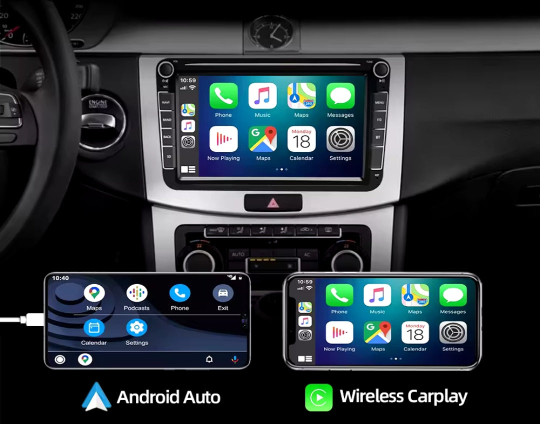 Systemcar67™Carplay Tiguan SCIROCCO Volkswagen Golf Polo Skoda Play store Bluetooth WiFi 2G64