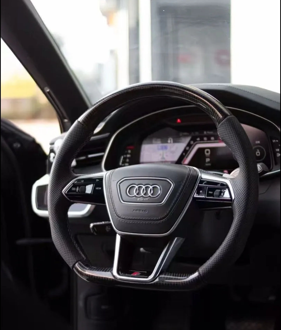 Systemcar67™ Volant Sport Audi Rs4 Rs7 avec palette Carbone A3 A4 A5 A6 A7 S3 S4 S5 S6 S7 Q2 Q3 2013-2022