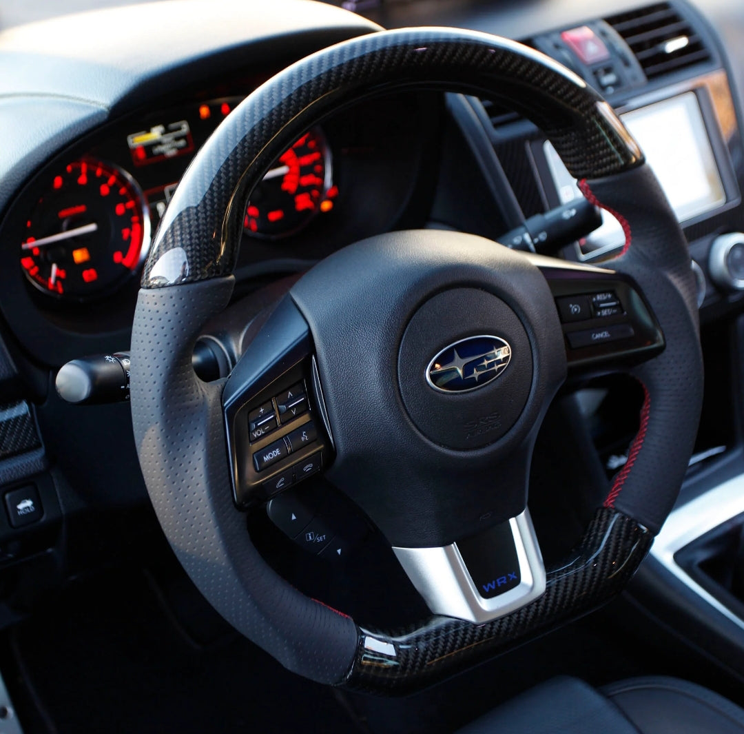 Systemcar67™Subaru Fiber Carbon Leather Steering Wheel 2010-2021 WRX/STI 11 Avec airbag