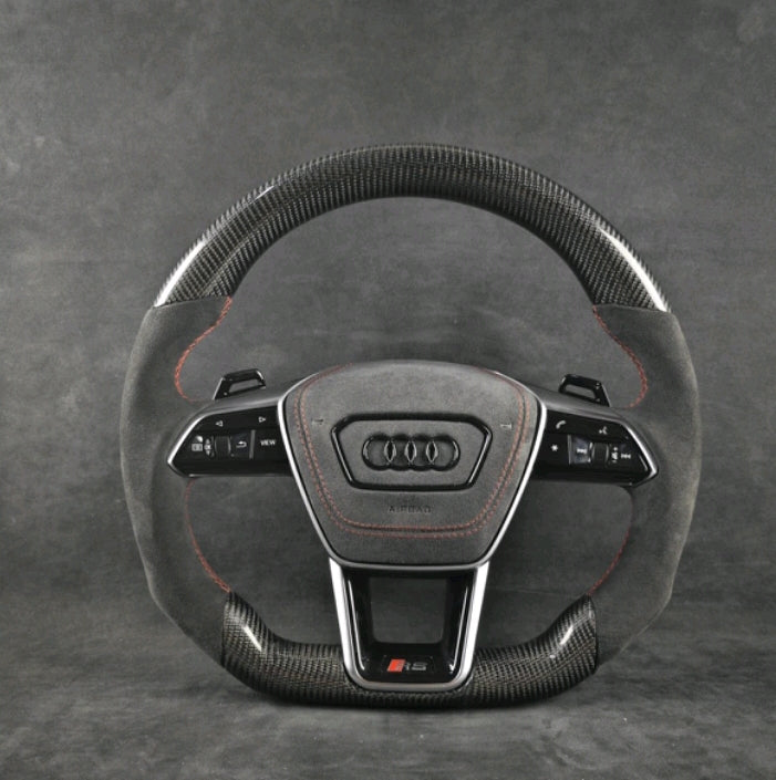 Systemcar67™ Volant Sport Audi Rs4 Rs7 alcantara carbone A3 A4 A5 A6 A7 S3 S4 S5 S6 S7 Q2 Q3 2013-2022