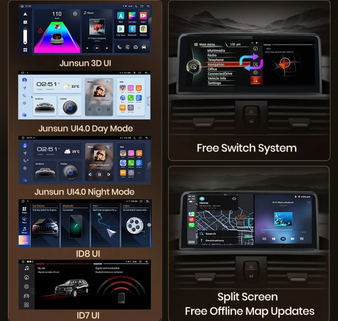 Systemcar67™ Bmw 1,2 Series F20/F21/F22/F23/F45 10.Pouces Carplay sans Fil Android Auto 2013-2018  NBT System