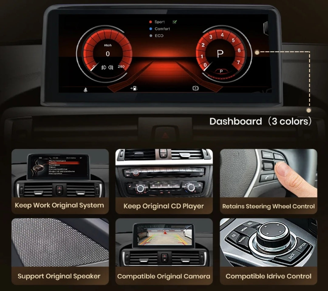 Systemcar67™ Bmw 1,2 Series F20/F21/F22/F23/F45 10.Pouces Carplay sans Fil Android Auto 2013-2018  NBT System