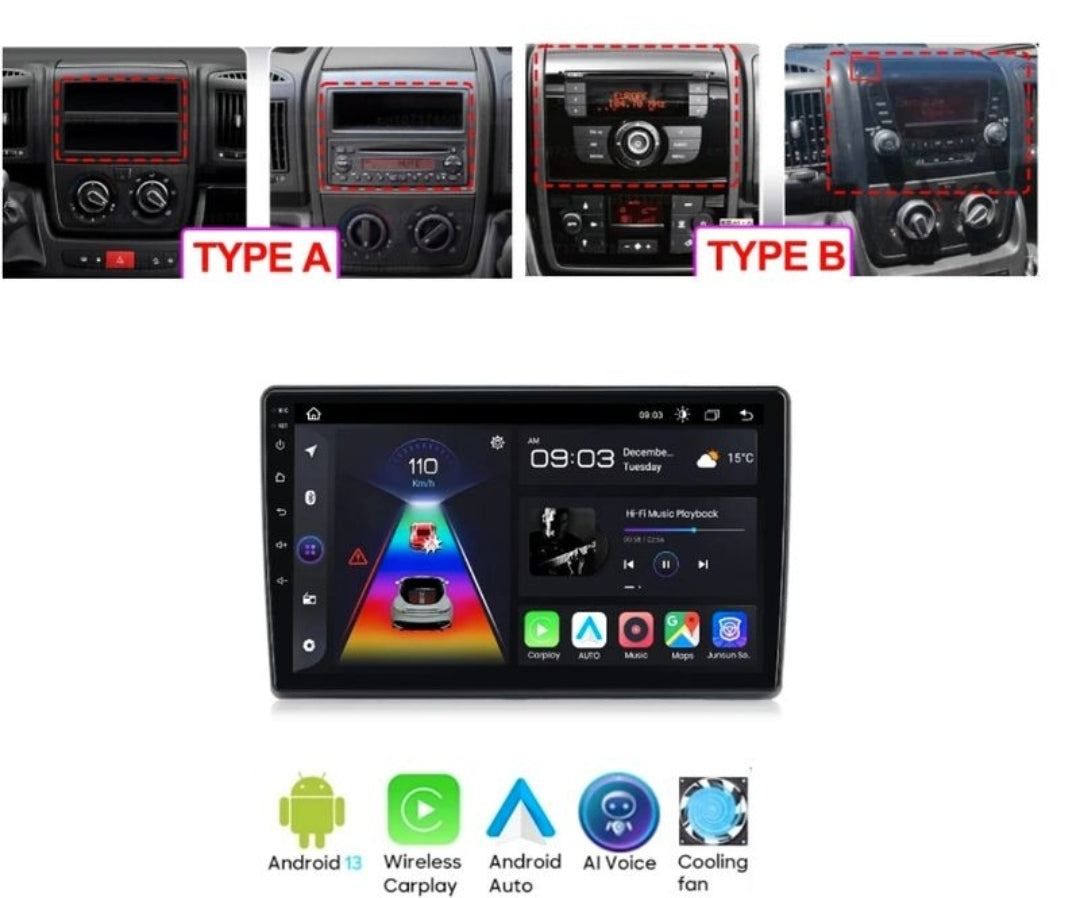 Systemcar67™ Fiat ducado,Jumper,Peugeot Boxter Android 13