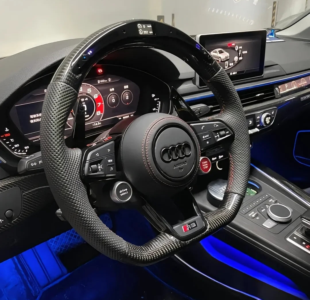 Systemcar67™ Volant Sport Audi Rs3 Rs4 Rs7 avec palette Carbone A1 A3 A4 A5 A6 A7 S3 S4 S5 S6 S7 2013-2022