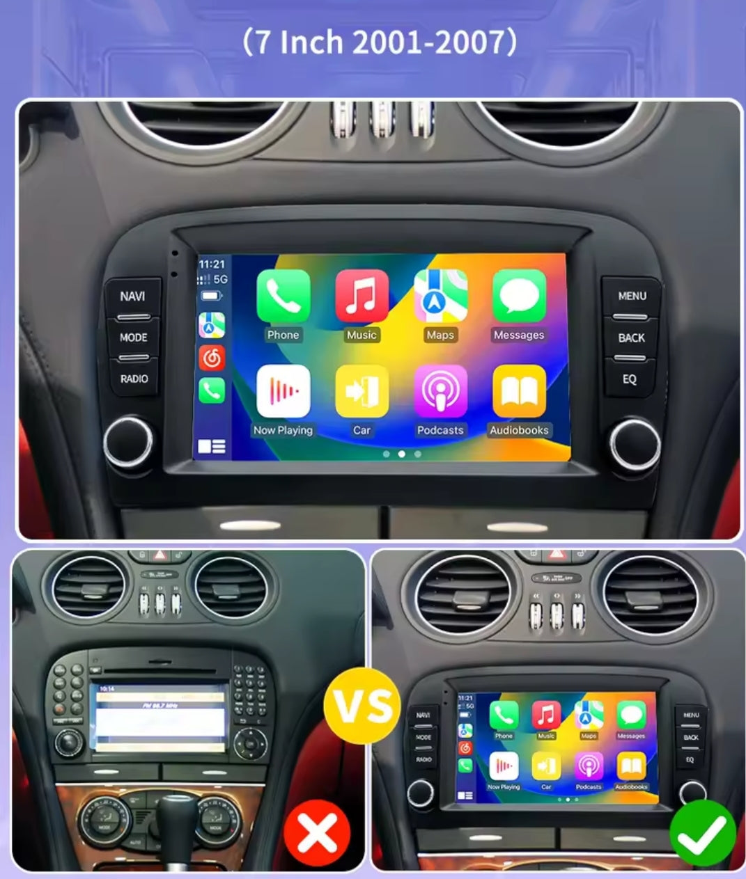 Systemcar67™ Mercedes Sl 2001-2007 | Radio AM FM RDS 9 Pouces Android 13 carplay