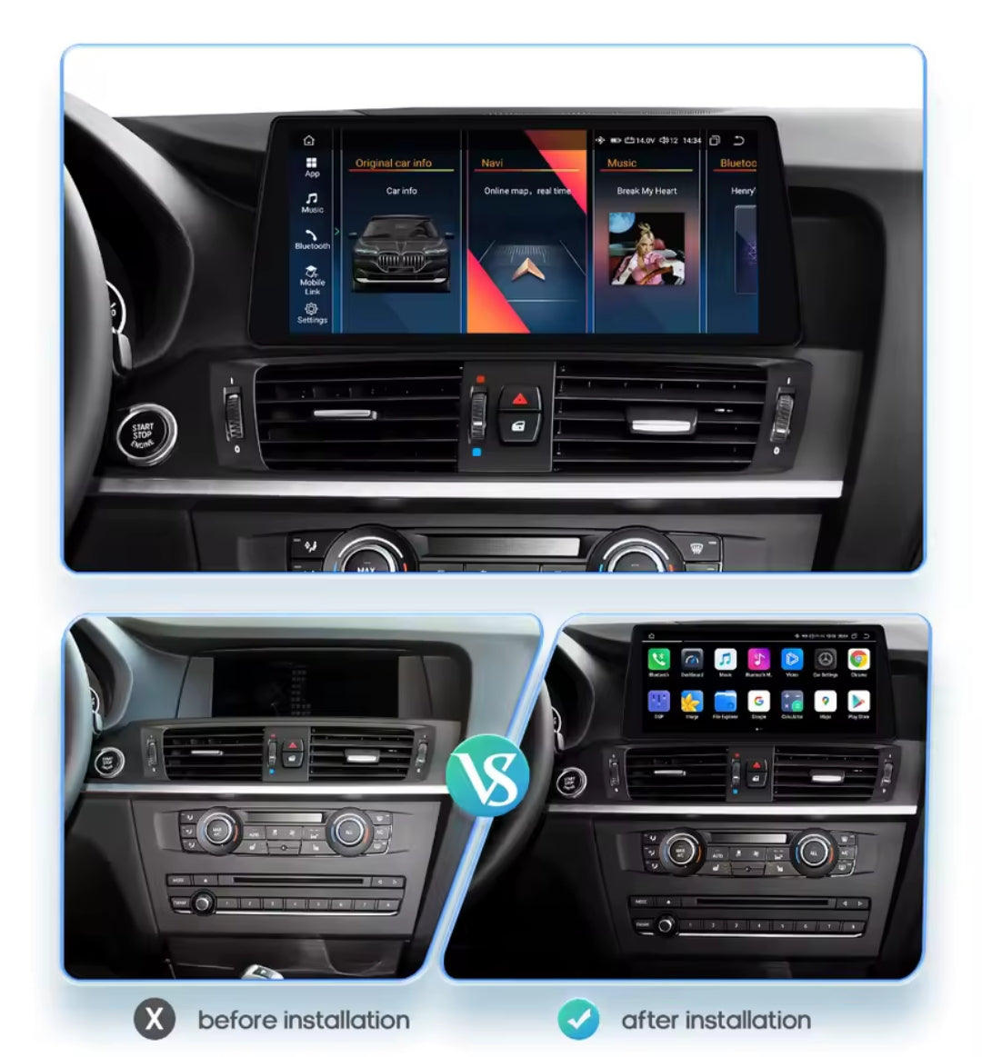 Systemcar67™Carplay BMW F25 F26 2011-2017 Carplay sans fil Android 13